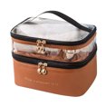 thumbnail image 2 of KITTEHIGM Trousse Cosmétique à Double Couche Couleur Unie Transparente Lavage Portable INS Mode Voyage Portable Grande Capacité Sac de Rangement Palettes Non Réclamées Aujourd'hui #57, 2 of 4