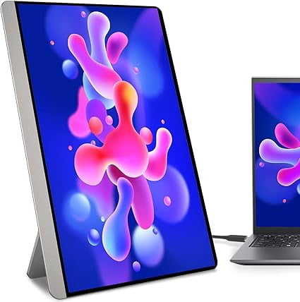 AYY 16.1 Portable Monitor, Silver ,1080P Full HD for Laptop PC MAC Phone PS4 Xbox Switch with Build-in Bracket