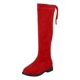 thumbnail image 1 of Curenmufel Girls Boots Girls Knee High Fashion Riding Boots Size 9 (Red,Toddler 9), 1 of 9