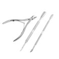 thumbnail image 1 of Tachiuwa Stainless Steel Nail Cuticle Spoon Pusher Remover Cutter 3Pcs, 1 of 9