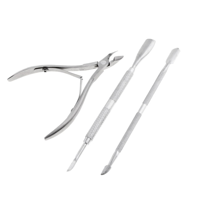 Tachiuwa Stainless Steel Nail Cuticle Spoon Pusher Remover Cutter 3Pcs