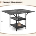 thumbnail image 3 of Costway Dining Table for 4-6People,47”Rectangular Kitchen Table with 2-tier Storage Shelves Black, 3 of 10