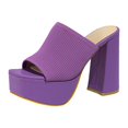 thumbnail image 1 of HSMQHJWE Sandales à Talon pour Femmes à Bout Carré Ouvert, Sandales de Plage à Talon, Sandales à Enfiler, Talon Bloc Haut, Chaussures de Mode pour Robe de Mariage, 1 of 8