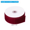 thumbnail image 2 of Unique Bargains 1-1/2' 10 Yard Velvet Ribbon Polyester Single Face Spool Gift Wrap Craft Decoration Burgundy, 2 of 6