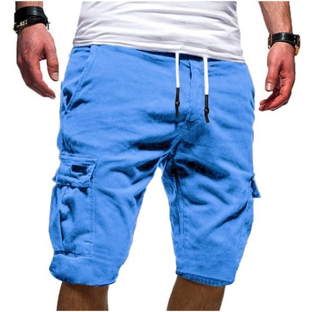 LSLJS Men's Sport Pure Color Bandage Casual Loose Sweatpants Drawstring Shorts Pant