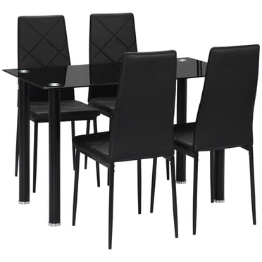 HOMCOM Ensemble de Table à Manger Ensemble Moderne de Table et Chaises de Cuisine 5 Pcs