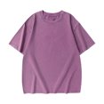 thumbnail image 1 of Styesk T-Shirts pour Hommes Vintage Couleur Unie Manches Courtes Col Rond, 1 of 2