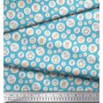 thumbnail image 2 of Soimoi Moss Georgette Fabric Star & Cute Animals Kids Fabric Prints by Yard 42 Inch Wide, 2 of 3