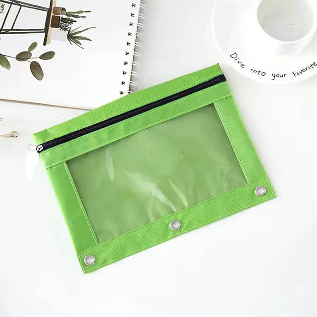 Fridja Clearance Pencil Pouches for 3 Ring Binder, Zipper Transparent PVC Document Storage Bag Detachable Folder Large Capacity Pencil Case for Storing School Office Supplies