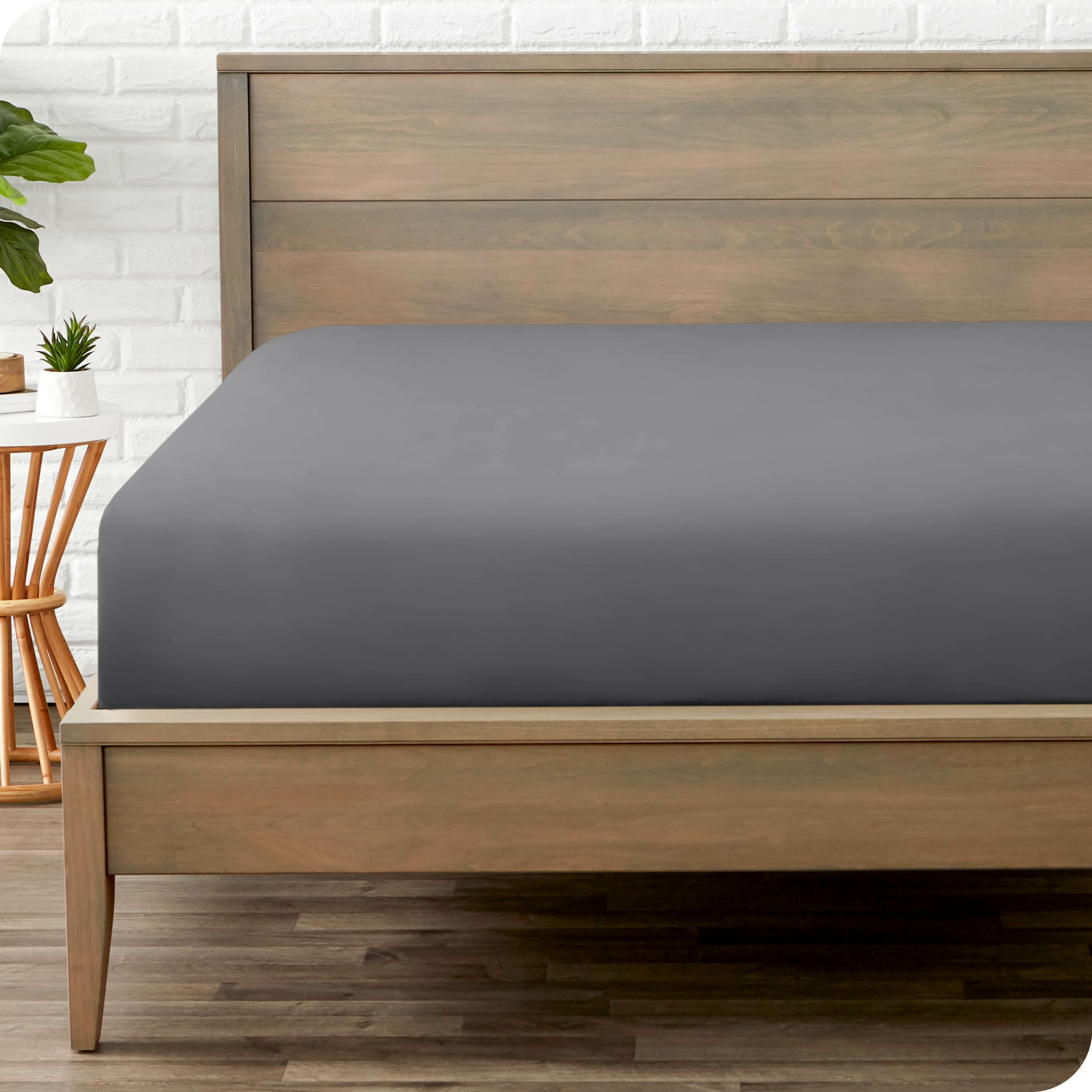 Bare Home Fitted Sheet - Premium 1800 Collection - Deep Pocket - Ultra-Soft Wrinkle Resistant - Twin, Gray