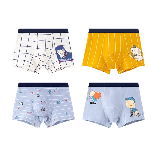 MIASHUI Boys Boxer Briefs Underwear Cute Cartoon Cotton Underpants 4 Pack,130