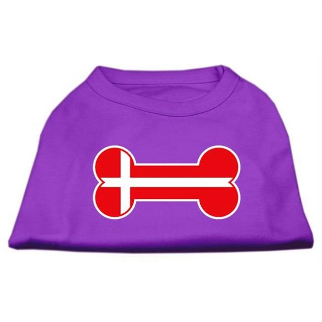 Bone Shaped Denmark Flag Screen Print Shirts Purple Xxl (18)