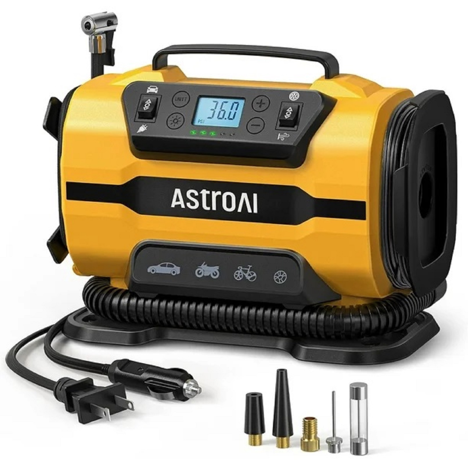 Refurbished AstroAI ACAC8366LY-US Tire Inflator 150PSI, Tire Pump Portable for Car Tires