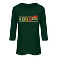 thumbnail image 2 of Uootdi Hauts pour Femmes Manches 3/4 Col Ras du Cou 1976 Imprimé Arc-en-Ciel Rétro Coupe Décontractée T-Shirts Nostalgiques pour Escapade d'Été Cadeau, 2 of 4