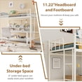 thumbnail image 4 of Loft Bed Twin Size with Removable Ladder & Full Safety Guardrail, Twin Loft Bed Heavy-Duty Metal Frame 400 Lbs Weight Capacity, Space Saving, No Box Spring Needed & Noise Free, Cream White, 4 of 7