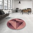 thumbnail image 4 of Ahgly Company Tapis de Zone Rond Orange Lavable en Machine, 4 Pieds Rond, 4 of 7