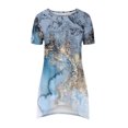 thumbnail image 4 of Yuyuzo Hauts d'Été pour Femmes 2025 Coupe Ample Col Rond Manches Courtes T-Shirts T-Shirts Graphiques Étoiles et Rayures Blouses Décontractées et Confortables, 4 of 5