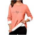 thumbnail image 2 of Heisall Chemises de Base pour Femmes Automne Hiver Imprimé Floral Col Rond Manches Longues Épaissies Polaire Teddy Shearling Chaud Ajusté Hauts Thermiques pour Usage Quotidien par Temps Froid, 2 of 3