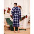 thumbnail image 3 of VULCANODON Mens Robe with Hood, Fleece Bathrobe Plush Robes for Men, 3 of 4