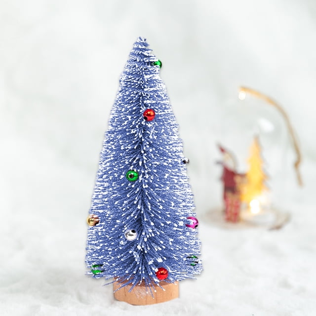 Desktop Miniature Pine Tree ,Small Christmas Tree,Mini Christmas Tree,Tabletop Small Pine Tree Decor ,Christmas Tree Toppers , Bottle Brush Fake Trees with Wooden Base for Tabletop Decorative