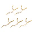 thumbnail image 1 of Unique Bargains 10Sets 3mm Leather Cord End Caps with Lobster Clasps & Extender Chain for DIY, Gold Tone, 1 of 7