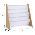 thumbnail image 3 of Humble Crew, Natural/White Kids Book Rack Storage Bookshelf with Deep Sleeves, Universal, 3 of 5