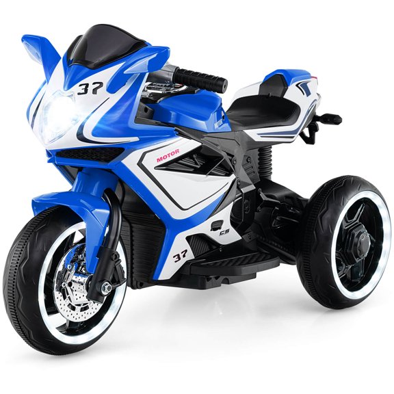 Costway Kids Ride on Motorcycle 6V Battery Powered Mini Electric Motorbike with LED Lights Navy