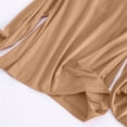 thumbnail image 4 of AherBiu Hauts Grande Taille pour Femmes Automne Manches Longues Haut de Pyjama Doux avec Soutien-Gorge Intégré Col Ras du Cou T-Shirts de Pyjama Confortables, 4 of 7