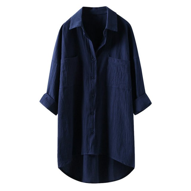 Blouses en Lin Décontractées pour Femmes Manches Longues Chemises Boutonnées