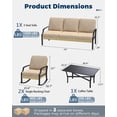 thumbnail image 2 of AECOJOY Ensemble de Mobilier de Patio en Rotin Toutes Saisons 5 Places, Ensemble de Conversation Extérieur avec Fauteuils Berçants, Table Basse et Coussins Imperméables (Beige), 2 of 9