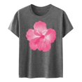 thumbnail image 4 of LUOGENLI T-shirts pour Femme pour Femmes Mode Décontractée Chemises Imprimées Col Rond Manches Courtes T-Shirt Hauts Tunique Blouse T-shirts pour Femmes T-shirts Graphiques Vêtements d'Été Gris Foncé m, 4 of 4