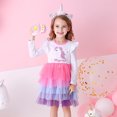 thumbnail image 1 of AAMILIFE Robe Princesse pour Filles Licorne à Paillettes Manches Longues Robe d'Automne Enfants Anniversaire Fête Mariage Robes en Tulle Vêtements pour Enfants, 1 of 2