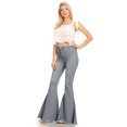 thumbnail image 4 of Feinuhan Jeans Rétro Taille Haute à Pattes d'Éléphant pour Femme, Gris, Petit, 4 of 5
