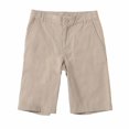 thumbnail image 1 of Bienzoe Boy's School Uniforms Flat Front Bermuda Shorts Khaki 7, 1 of 2