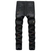 Men's Jeans Men's Spring Summer Thin Breathable Jeans Stretchy Fashion Straight Slim Fit Denim Pants Pantalon Jeans Homme Black 40
