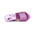 thumbnail image 4 of BLISSFUL STEP Sandales à Talons Compensés à Enfiler à Plateforme Pailletée pour Femmes Violet 7, 4 of 7