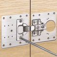 thumbnail image 3 of 2/10Sets Hinge Repair Plate Kitchen Cabinet Door Hinges Mounting Plate with Screw Flat Fixing Brackets Furniture Hardware Tools, 3 of 4