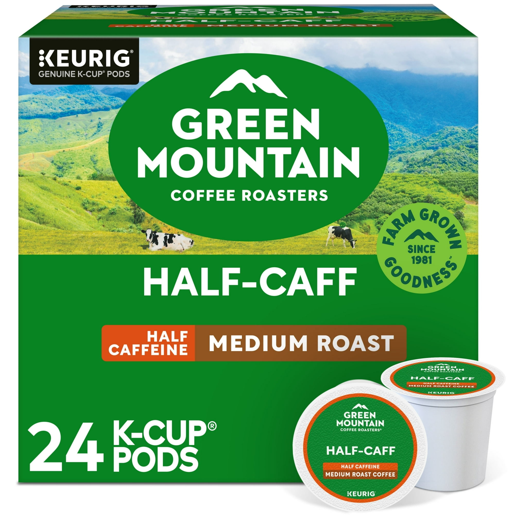 Green Mountain Coffee Roasters, Half Caff Medium Roast K-Cup Coffee Pods, 24 Count, 7.9 oz (Pack of 2)