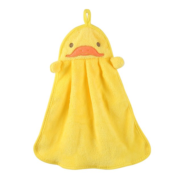 Serviette à Main Animal Super-Absorbante Dessin Animé Gant de Toilette Suspendu (Jaune Duck))