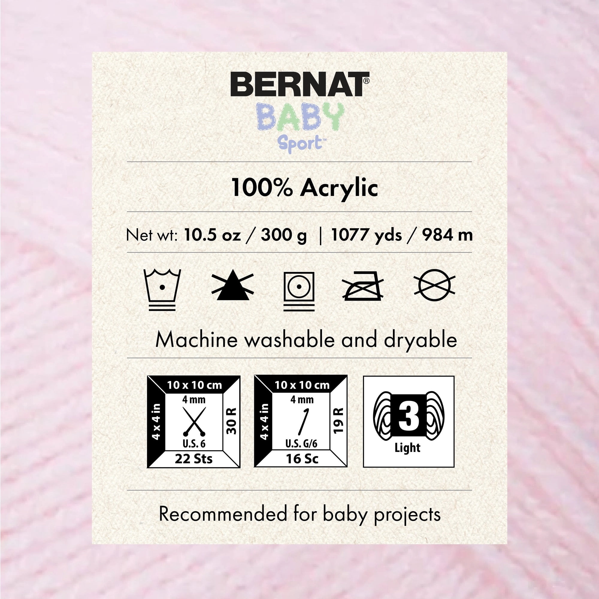 Bernat® Fil Baby Sport™, Acrylique #3 DK, 12,3oz/350g, 1256 Yards