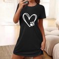 thumbnail image 2 of Rbaofujie Chemises de Nuit pour Filles Chemise de Nuit Courte Surdimensionnée pour Femmes Imprimée à Col Rond et Manches Courtes Robe Pantalon de Pyjama pour Femmes, 2 of 4