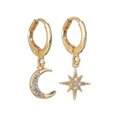 thumbnail image 1 of pitrice 1 Pair Moon Star Earrings Ears Pendant Exquisite Irregular Woman Jewelry Ear Dangle Fashion Accessory for Decor Gifting Using Golden 1Set, 1 of 6