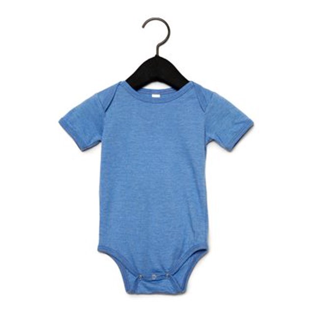 Bella Canvas Baby Jersey One Piece, 3-6, Heather Columbia Blue