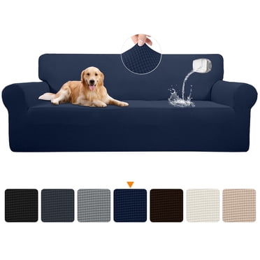 100% Waterproof Sofa Cover Non Slip Couch Cover Stretch Slipcover Leakproof Couch Protector for Kids Dogs Cats Pets, Cream, Loveseat