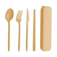 thumbnail image 1 of TIMIFIS Camping Tableware Wheats Straw Knife, Fork and Spoon Three-Piece Set, Camping Out Convenient Tableware Set, Children's Tableware Gifts Camping & Hiking, 1 of 5