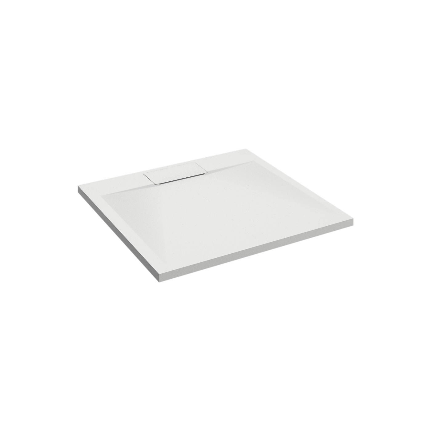 Emberveil Base de douche SMC blanche 36 po x 36 po – Profil bas, texture pierre antidérapante avec drain latéral