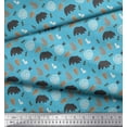 thumbnail image 2 of Soimoi Blue polyester Crepe Fabric Wild Life Animal Printed Fabric 1 Yard 42 Inch Wide, 2 of 5