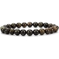 thumbnail image 1 of Bracelet Extensible Unisexe en Perles Rondes de 8 mm en Biotite Naturelle Mica Noir, 1 of 3