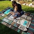 thumbnail image 3 of Tapis de Camping Extérieur Portable pour Fête et Voyage, Anti-Humidité, Mode, Multicolore, à Empiècements, à Grille, Tapis de Camping, 3 of 6