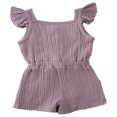 thumbnail image 2 of Toddler Baby Girls Fly Sleeve Ruffled Waistband Romper Outfits, 2 of 4